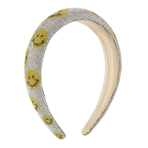 RHINESTONE HAPPY FACE HEADBAND