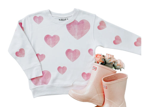 WATERCOLOR HEART SWEATSHIRT