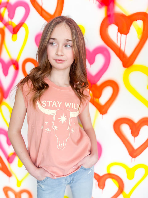 STAY WILD BOXY MUSCLE TEE