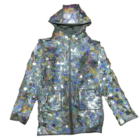 PAILLETTE-IRIDESCENT RAIN JACKET