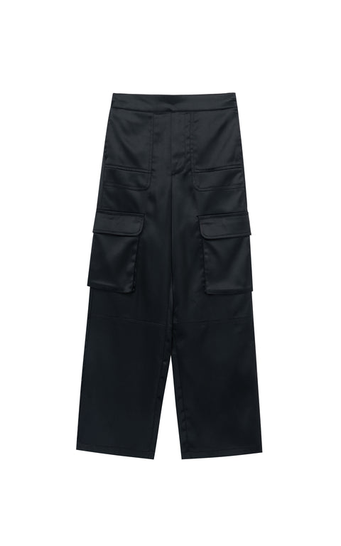 SATIN CARGO PANTS