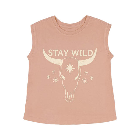 STAY WILD BOXY MUSCLE TEE