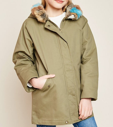 Cargo Jacket with Fur Trim