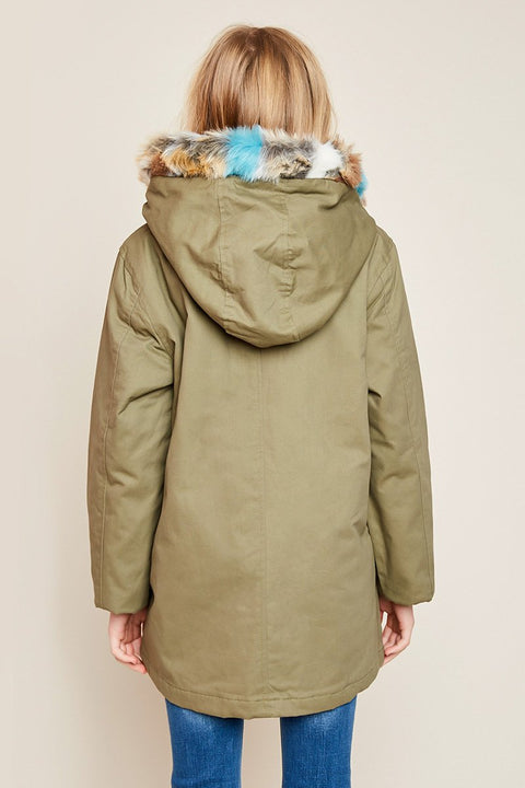 Cargo Jacket with Fur Trim