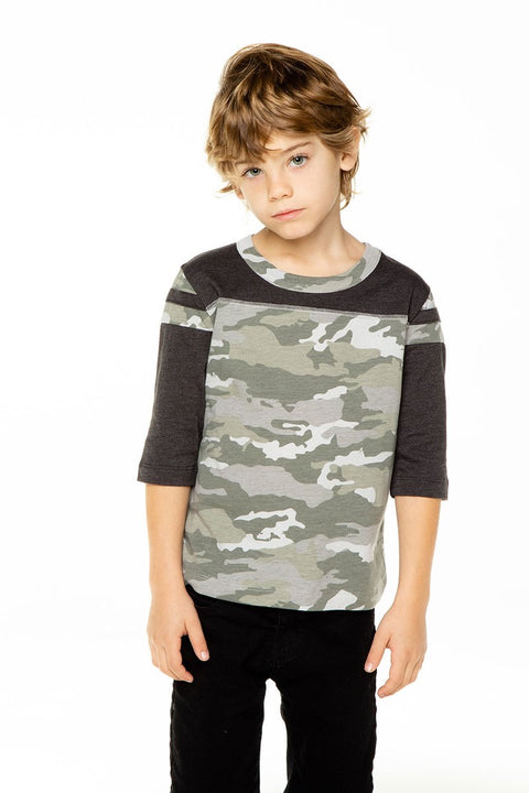 Camo 3/4 Sleeve Baseball Tee