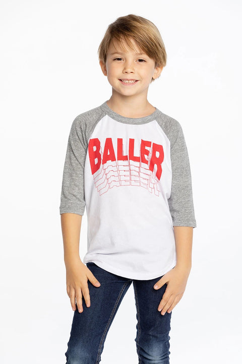 Baller 3/4 sleeve tee.